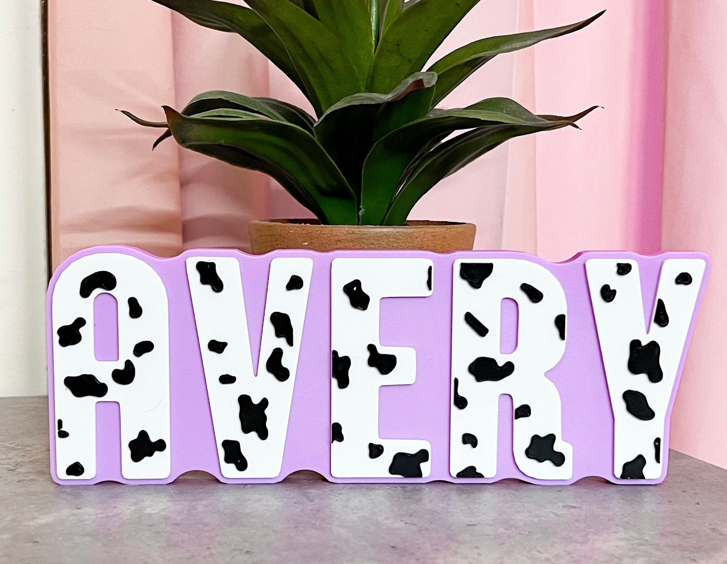 Custom Cow Print Name Plate