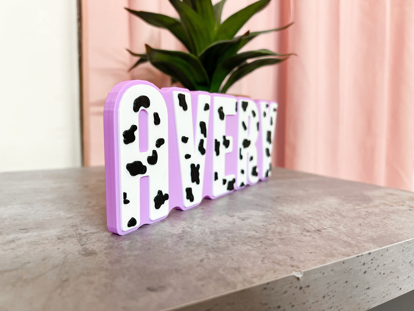 Custom Cow Print Name Plate