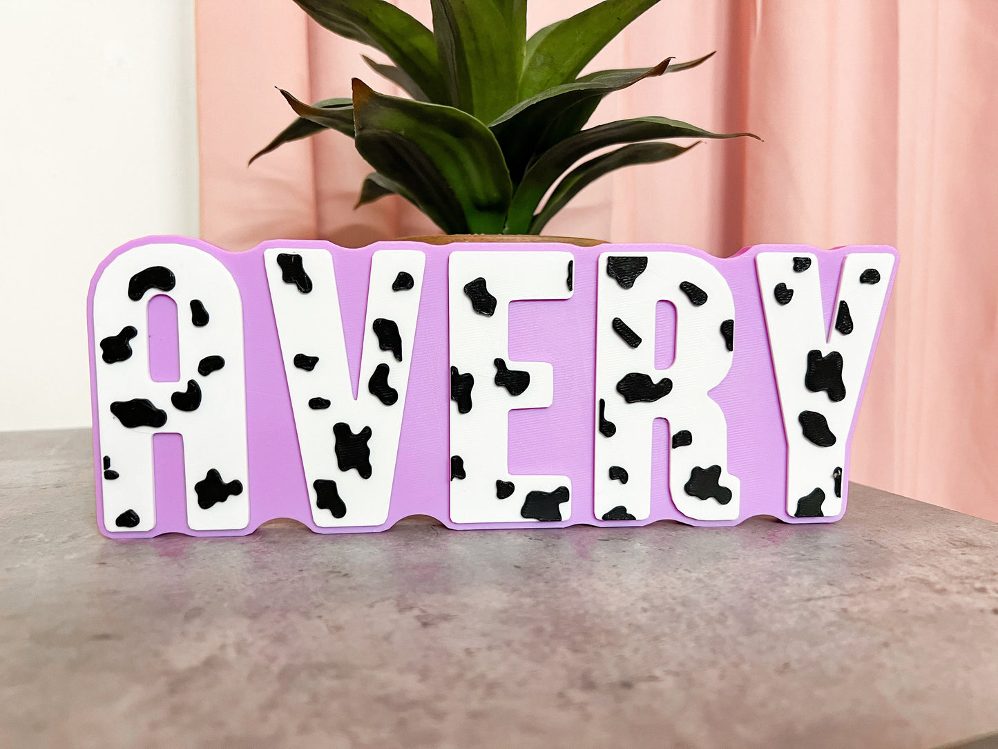 Custom Cow Print Name Plate