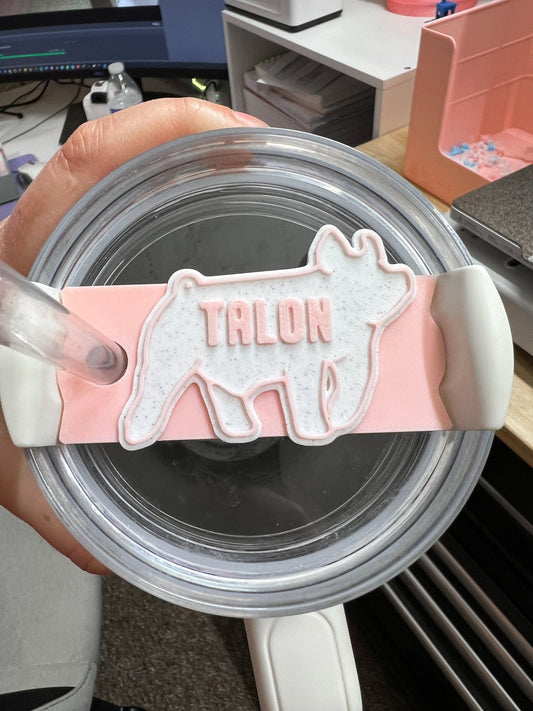 Custom Livestock 40oz Tumbler Topper Name Plate