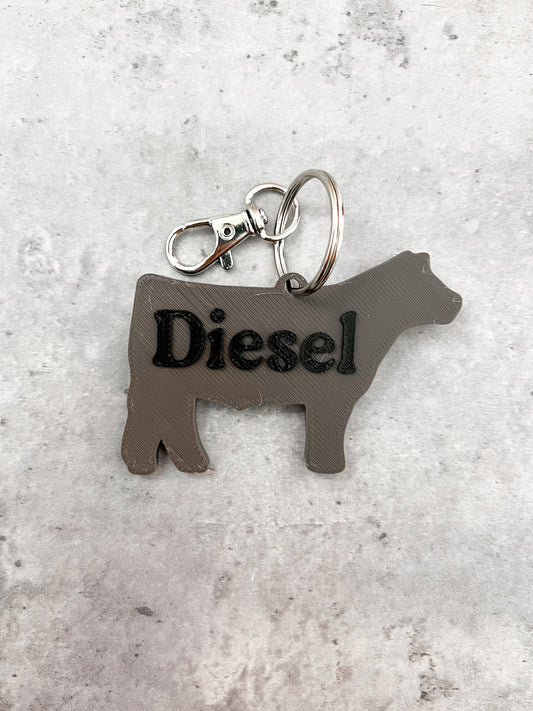 Personalized Cow keychain