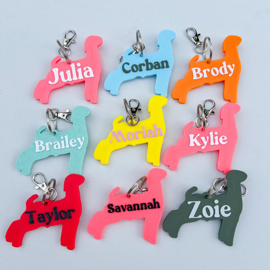Personalized Goat keychain